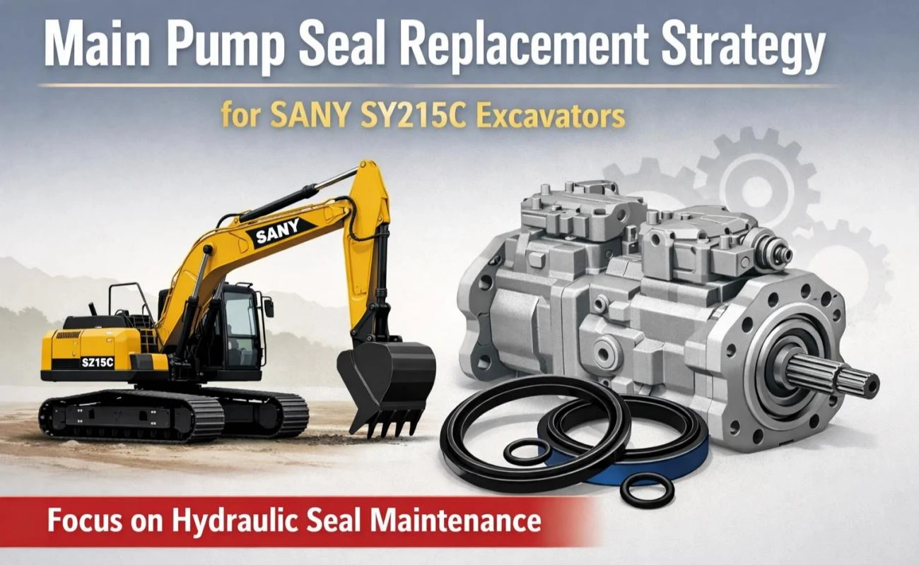 SANY SY215C Excavators Main Pump Seal Replacement