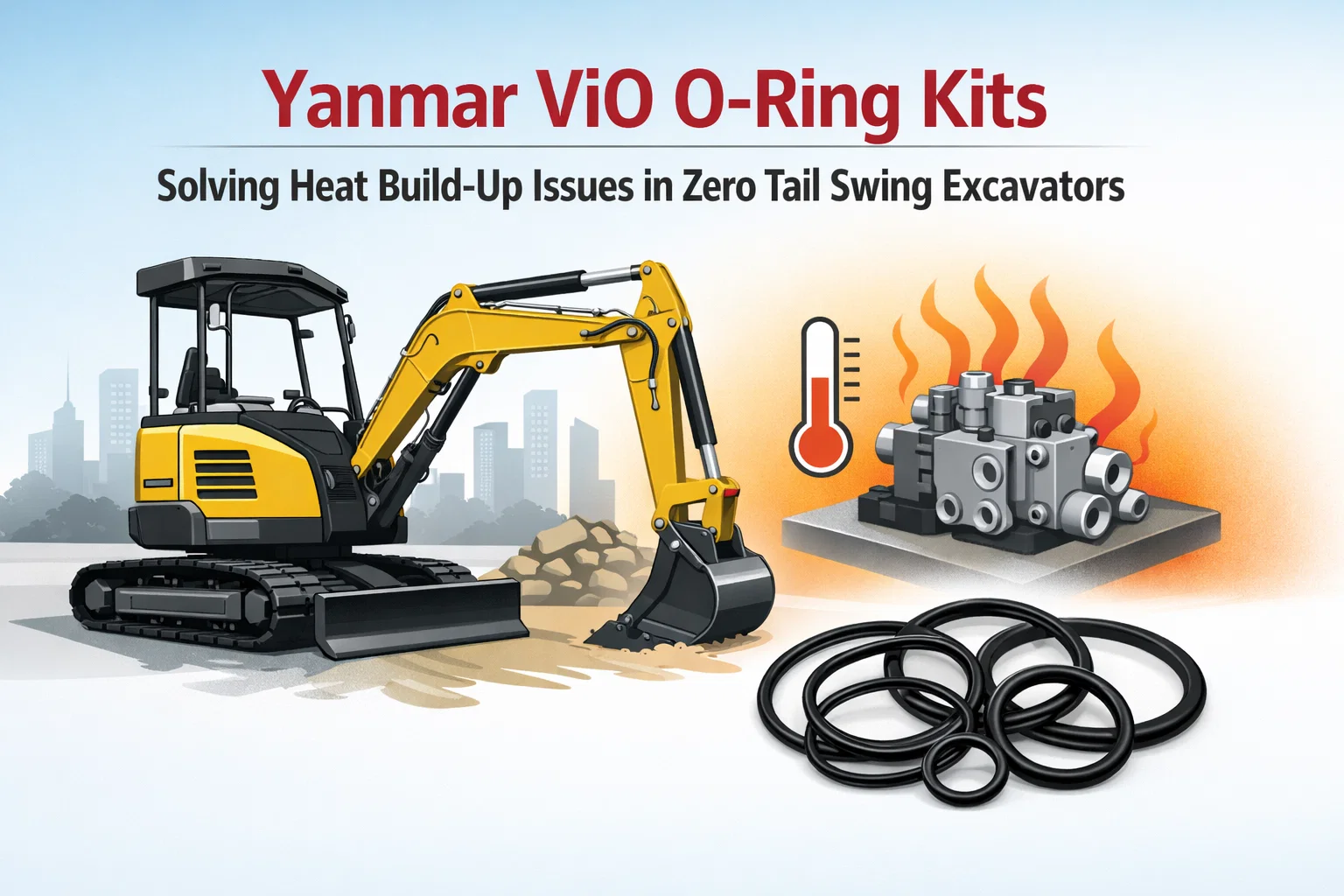 Yanmar ViO O-Ring Kits: Solving Heat Build-Up Issues in Zero Tail Swing Excavators 1 Yanmar ViO O-Ring Kits