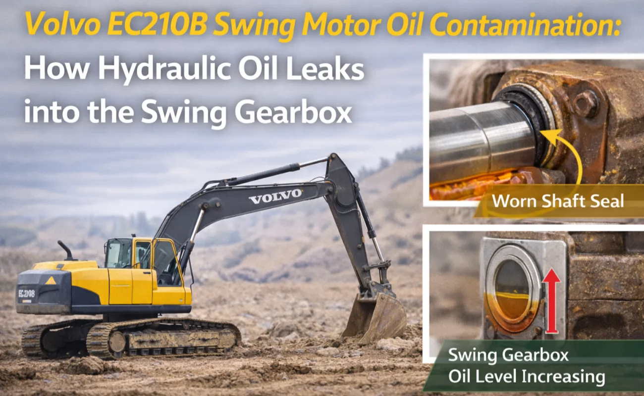 Volvo EC210B Swing Motor Oil Contamination